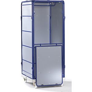 Rolcontainer SAFE, logistieke box, h x b x d = 1785 x 720 x 810 mm, laadbord blauw