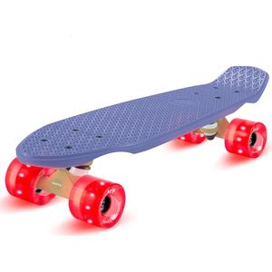 Mini Cruiser skateboard trickboard PP board 100 kg led wielen PU hardheid: 88A