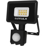 LUXULA LED-Fluter mit Bewegungsmelder, 10W, 1000lm, 4000K, Schwarz, IP65, 350° Erfassungsbereich