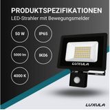 LED-Fluter mit Bewegungsmelder, 50 W, 3000 K