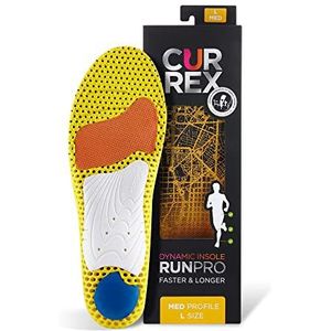 CURREX RunPro zool – ontdek je inlegzool voor een nieuwe dimensie van het lopen, dynamische inlegzool, geel - Med Profile maat - EU 47-49/2XL