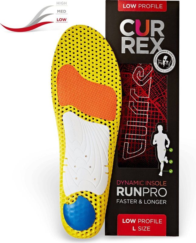 CURREX RunPro zool: ontdek je inlegzool voor een nieuwe dimensie van het lopen, dynamische binnenzool, rood-laag profiel, maat EU 39,5-41,5/M