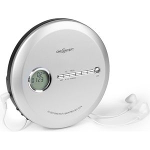 CDC 100 MP3 discman draagbare CD speler anti-shock ESP micro-USB zilver