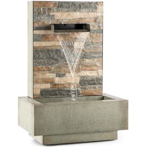 Blumfeldt Watergate - tuinfontein, fontein, sierfontein, waterpartij, binnen en buiten, 1000 L / h circulatie, 15 watt pomp, 10 m kabel, gegalvaniseerd metaal, IPX8 bescherming, grijs