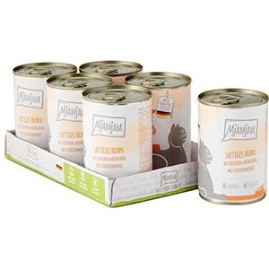 MjAMjAM - premium natvoer voor katten - sappige kip met heerlijke wortelen, pak van 6 (6 x 400 g), graanvrij met extra vlees