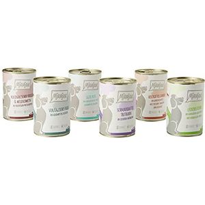 MjAMjAM - premium natvoer voor honden - gemengd pakket II - met kip & eend, rund, kalkoen, kalfsvlees, kalkoen, lam, pak van 6 (6 x 400 g), naturel met extra vlees