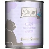 MjAMjAM - premium natvoer voor katten - kitten excellent kalf met zalmolie, pak van 6 (6 x 800 g), graanvrij met extra vlees