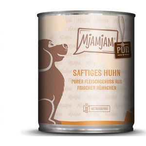 12x 800 g MjAMjAM puur vleesgenot sappige kip puur hondenvoer nat