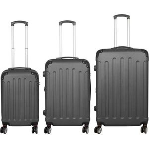 Kofferset 3 delig - Reiskoffers met TSA slot en op wielen - Avalon - Antraciet - Travelsuitcase