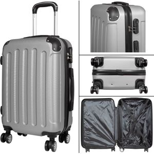 Travelsuitcase - Koffer Avalon - reiskoffer met cijferslot - ABS - Zilver - Maat S ca 55x40x22 cm