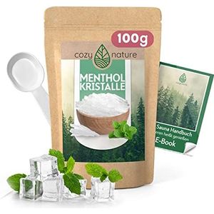 CozyNature Menthol Kristallen | Premium kwaliteit made in Germany | Sauna Accessoires | Sauna Infusie | 100g Menthol Kristallen | 100% natuurlijke muntolie