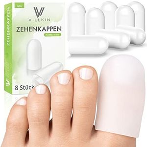 8 x Villkin teenkappen set incl. e-book - voor de grote teen - tegen blaren en eelt - premium teenkussens