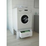 Wasmachine - Verhoger - Wit - Stalen Frame - Met Lade