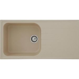 Respekta Orlando Granieten gootsteen in beige/Inbouw spoelbak met 1 bak van 100 x 50 cm/Spoelbak geschikt voor onderkasten vanaf 60 cm breedte