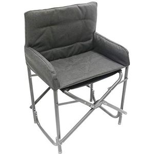 Homecall - Opvouwbare aluminium stoel met rugleuning - (grijs)