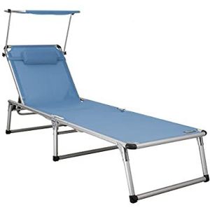 Homecall SunLounger Beach Folding bed Alu textilene blue