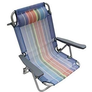Homecall Opvouwbare strandstoel met verstelbare rugleuning van regenboogtextileen