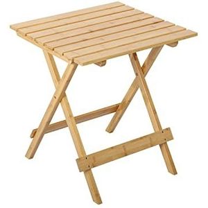 HOMECALL Bamboe Tafel Opvouwbare Kleine Balkontafel Tuintafel Vierkant