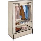 tectake Kledingkast Kristin 87x159x49cm - beige - 402533 - beige Staal 402533