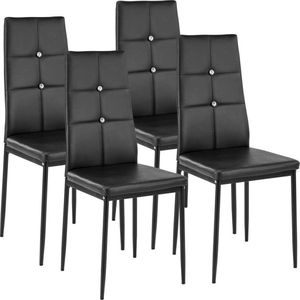 Tectake® - Eetkamerstoelen Julien set van 4 - Zwart - 402545