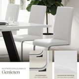 tectake® Set Schwingstuhl, gepolstert mit Kunstlederbezug, flaches Stahlgestell in C-Form, 41 x 52 x 99 cm