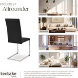 tectake® Set Schwingstuhl, gepolstert mit Kunstlederbezug, flaches Stahlgestell in C-Form, 41 x 52 x 99 cm