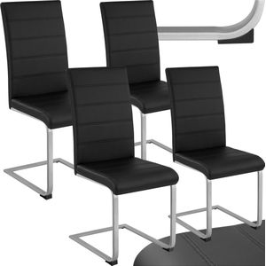 TecTake - Eetkamerstoel Bettina set van 4 zwart - 402553