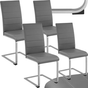 Eetkamerstoelen - Set van 4 - Gestoffeerd - Kunstleder - Modern Design