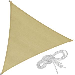 tectake Driehoekig zonneluifel van polyethyleen, beige - 300 x 300 x 300 cm - 402602 - beige Kunststof 402602