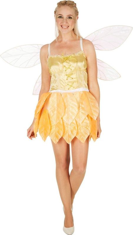 tectake® Frauenkostüm Blätterfee Goldblüte
