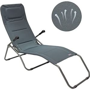 HOMECALL opvouwbare ligstoel met 2x1 textileenopvulling en sneldrogend schuim, XXL, grijs