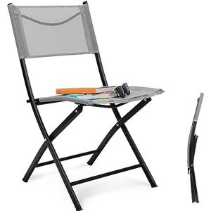 HOMECALL Folding Garden and Camping Chair, Textilene Fabric - Light Grey