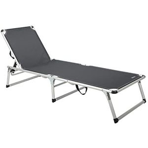 HOMECALL Aluminium Folding Sun Lounger, Textilene Fabric - Black