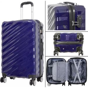 Travelsuitcase - Koffer Messina - Reiskoffer met cijferslot - Polycarbonaat - Messina - Blauw - Maat M ca. 66x43x27 cm - Ruimbagage