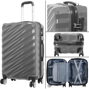 Reiskoffer - Koffer met TSA slot - Reis koffer op wielen - Polycarbonaat - 92 Liter - Messina - Antraciet - Travelsuitcase - L