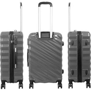 Reiskoffer - Koffer met TSA slot - Reis koffer op wielen - Polycarbonaat - 62 Liter - Messina - Antraciet - Travelsuitcase - M