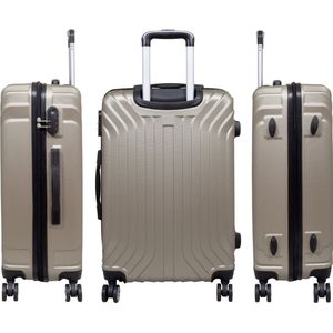 Reiskoffer - Koffer met TSA slot - Reis koffer op wielen - Stevig ABS - 58 Liter - Palma - Goud - Travelsuitcase - M