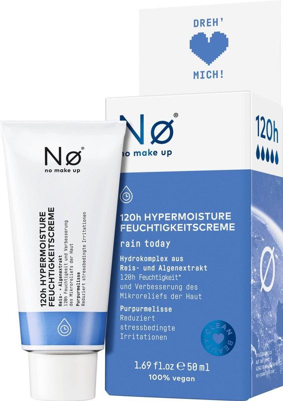 Nø Cosmetics - Hydraterende Crème - Rijst - Algenextract - 120 Uur Vochtdepot