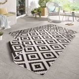 NORTHRUGS Teppich Malta Wendeteppich, rechteckig, Höhe: 5 mm, In-& Outdoor, Wetterfest, Balkon, Terrasse, Raute, Läufer, Wohnzimmer