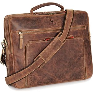 Donbolso® Laptoptas / Schoudertas / leren tas, 15,6 inch - San Francisco - voor laptop en notebook - unisex - bruin