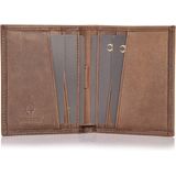 Donbolso® Portemonnees heren - RFID-bescherming - Slim Wallet Rom - Lederen pasjeshouder met 8 kaartsleuven - Vintage Bruin