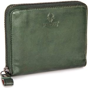 Donbolso® Montreal Kleine Portemonnee dames - Leren - Beveiligd met RFID - 13 Creditcard Vakken & Ritssluiting - Groene portemonnees