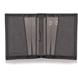 Donbolso® Portemonnee heren - Slim Wallet Rome - met RFID-bescherming - Lederen pasjeshouder heren met 8 kaartsleuven - Vintage Black