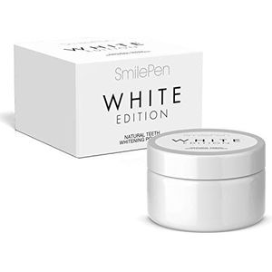 smilepen White Edition tandenbleekpoeder, natuurlijke tandbleekmiddel, voor thuis van verfrissende oliën en voedende mineralen in poedervorm voor licht verkleurde tanden