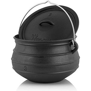 BBQ-TORO Potjie #3 | 8 liter | Gietijzeren heksenketel | Gietijzeren Bakpot | Zuid-Afrikaanse Nederlandse oven