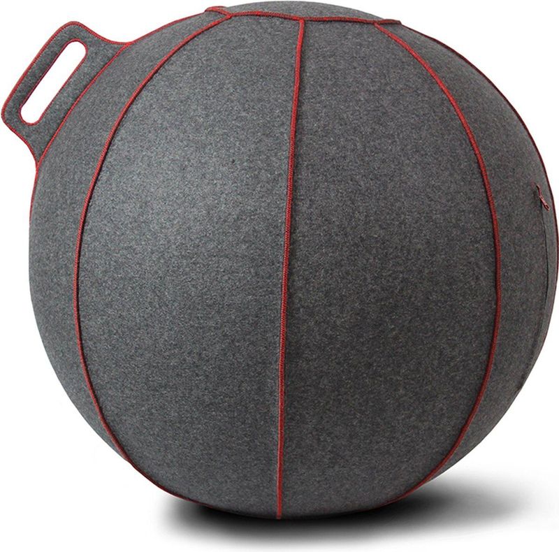 VLUV BOL VELT zitbal 70-75cm - Grey-Melange/Red