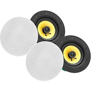 2-delige set Pronomic CLS-660 WH High-End Geweven Inbouwluidsprekers (2-Wege plafondluidspreker, 6,5""/165 mm woofer, 1,2""/30 mm tweeter, 60 Watt RMS, equalizer, crossover) wit