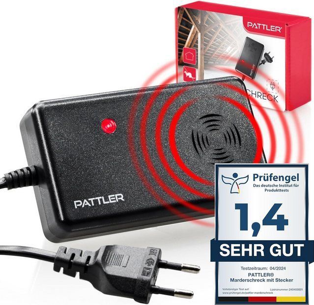 PATTLER® marterverjager met stekker - voor 60m² - Marterverjagers voor zolders, huizen, tuinen, garages - Aansluiting op stopcontact, Marterverjager ultrasone binnen