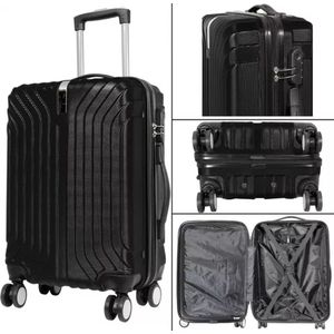 Travelsuitcase - Handbagage koffer Palma - Reiskoffer met cijferslot en op wielen - ABS - ca 39 Liter - Zwart - Maat S ca 55x40x22 cm