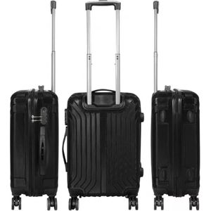Travelsuitcase - Koffer Palma - Reiskoffer met cijferslot en op wielen - ABS - ca 62 Liter - Zwart - Maat M ca 67x45x26 cm